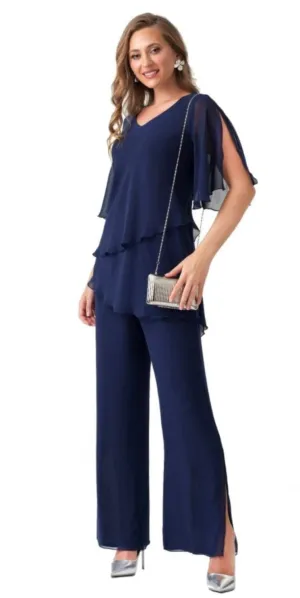 Royal Blue Chiffon Trouser Suit - Wedding Collection