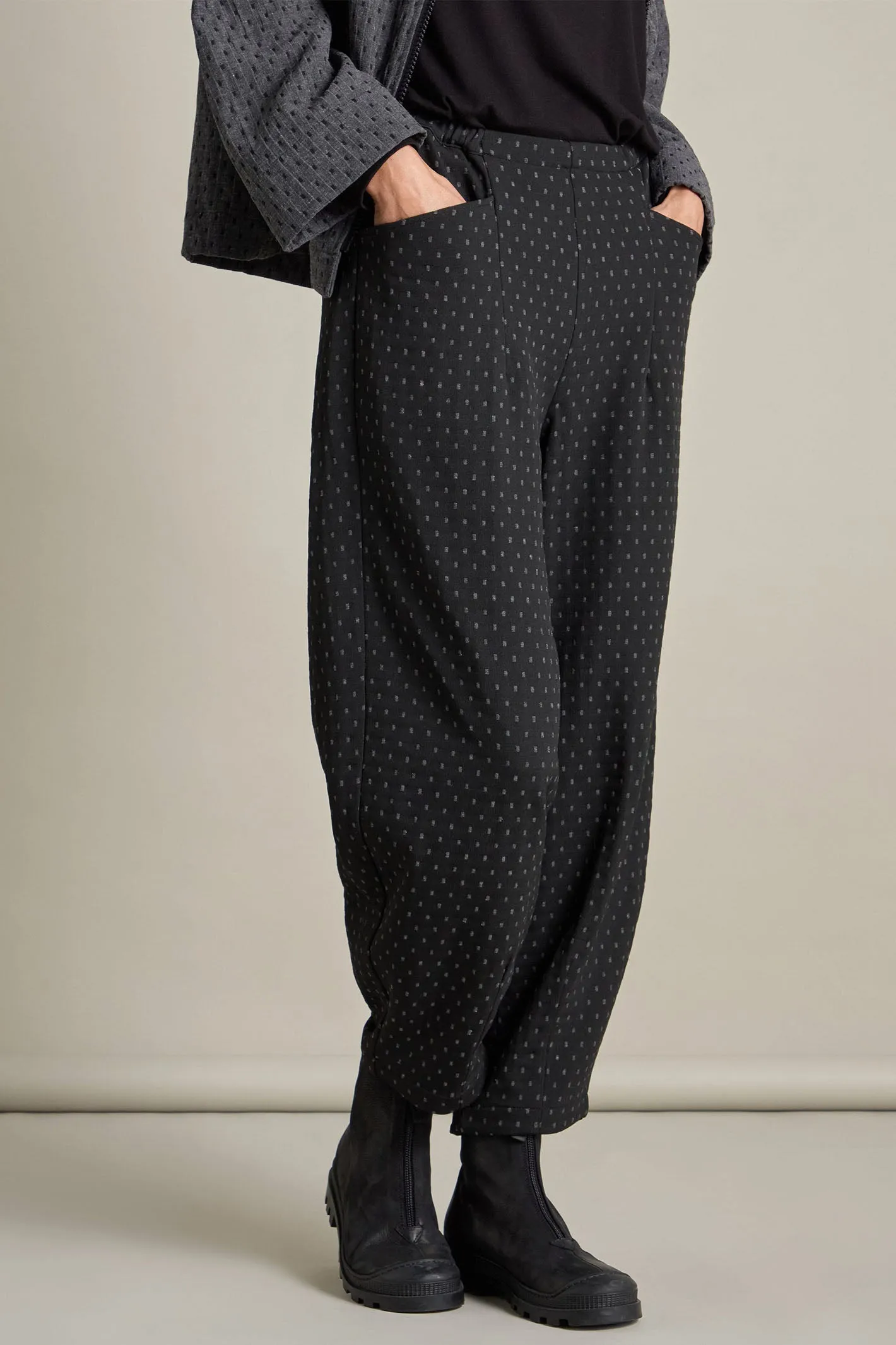 Sahara SPP5908-SDFJ Black/Grey Square Jacquard Bubble Trouser