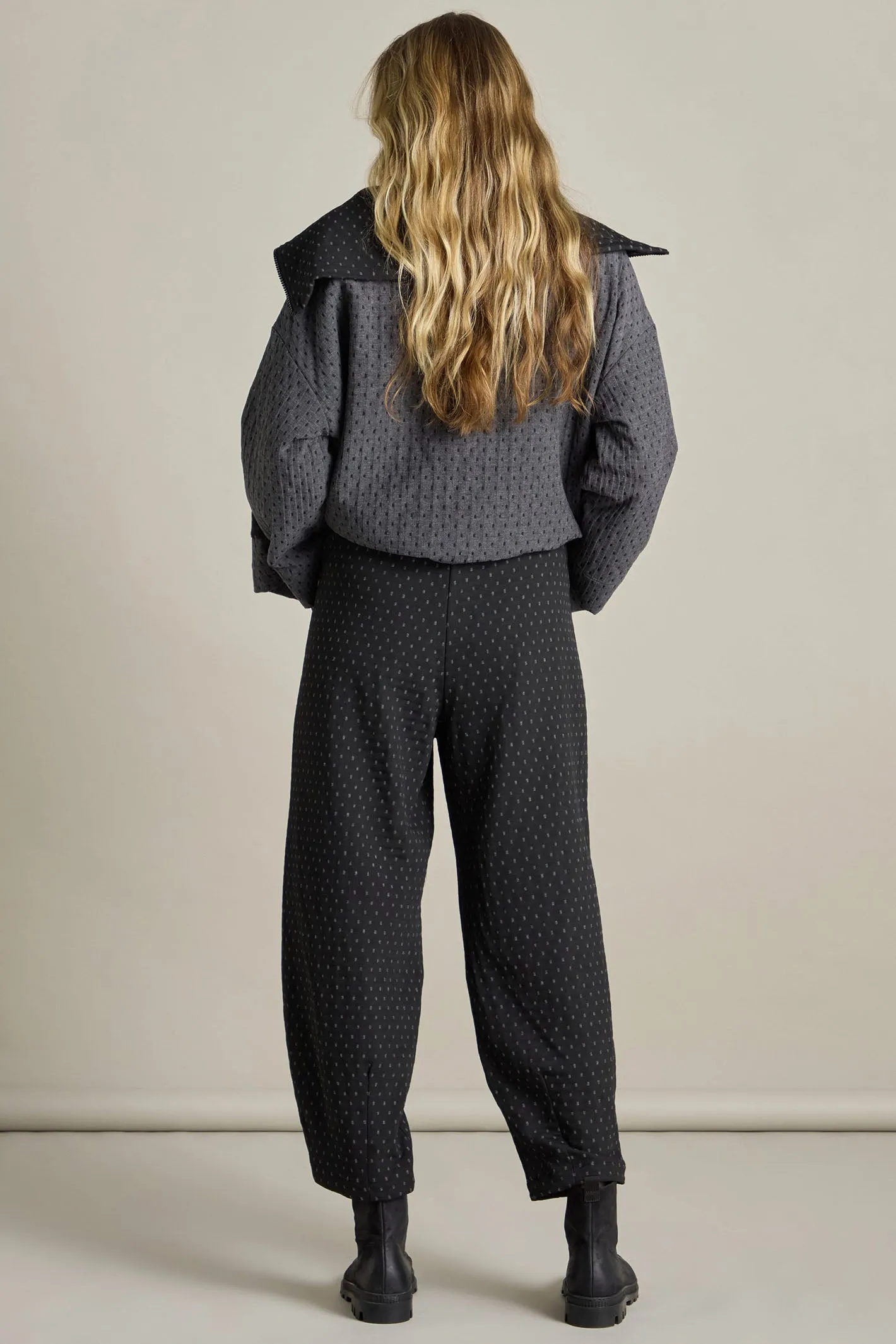 Sahara SPP5908-SDFJ Black/Grey Square Jacquard Bubble Trouser