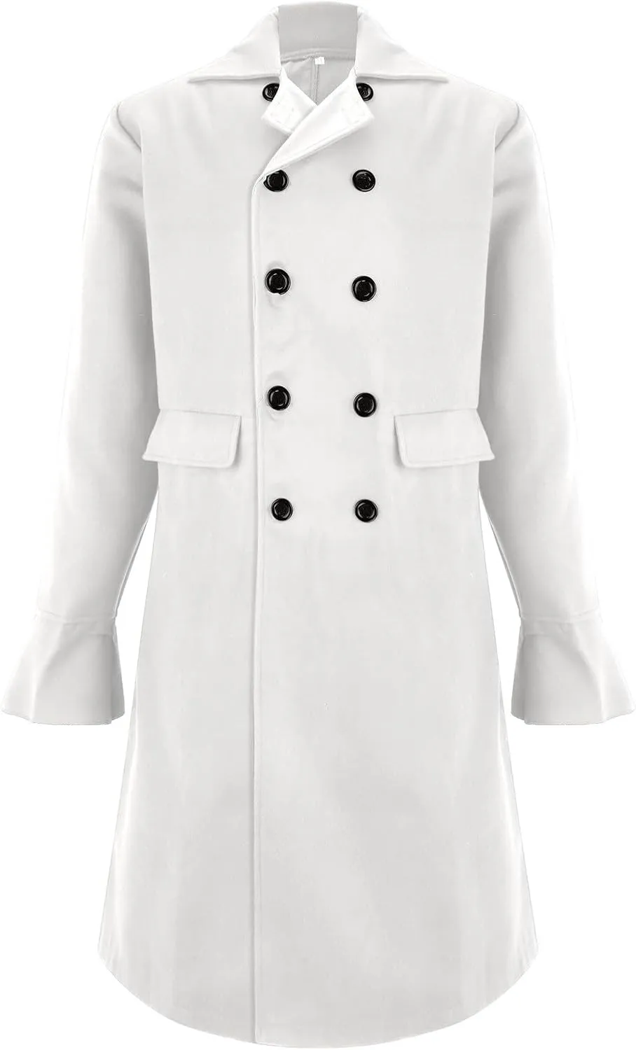 SAMST Mens Trench Coat Wool Blend Long Coat Double Breasted Pea Coat Casual Slim Fit Jacket Warm Winter Overcoat with Pocket