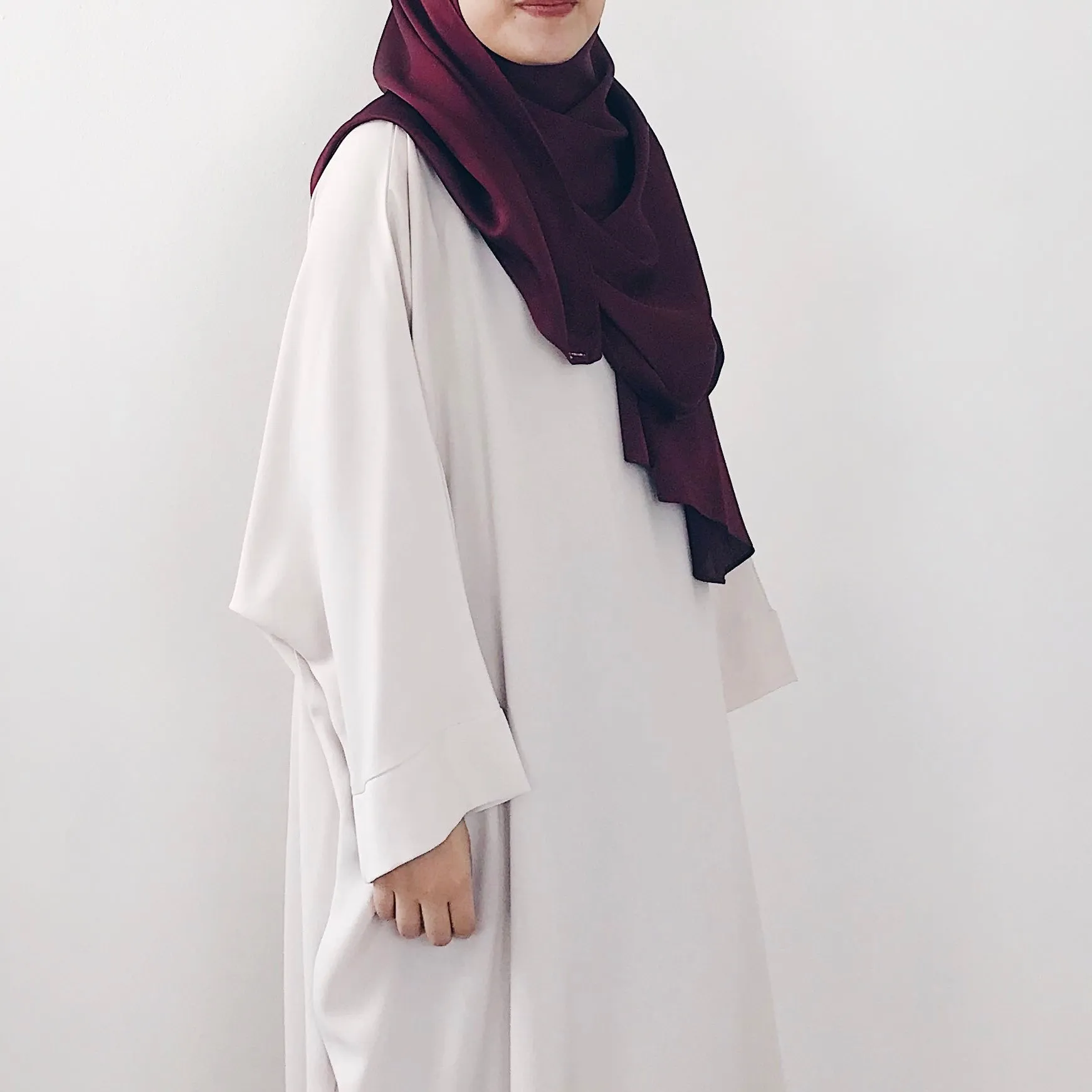 Satin Crepe : Maroon