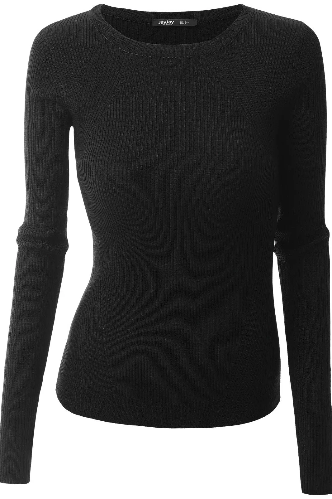 Scoop Pure Color Long Sleeves Regular Blouse