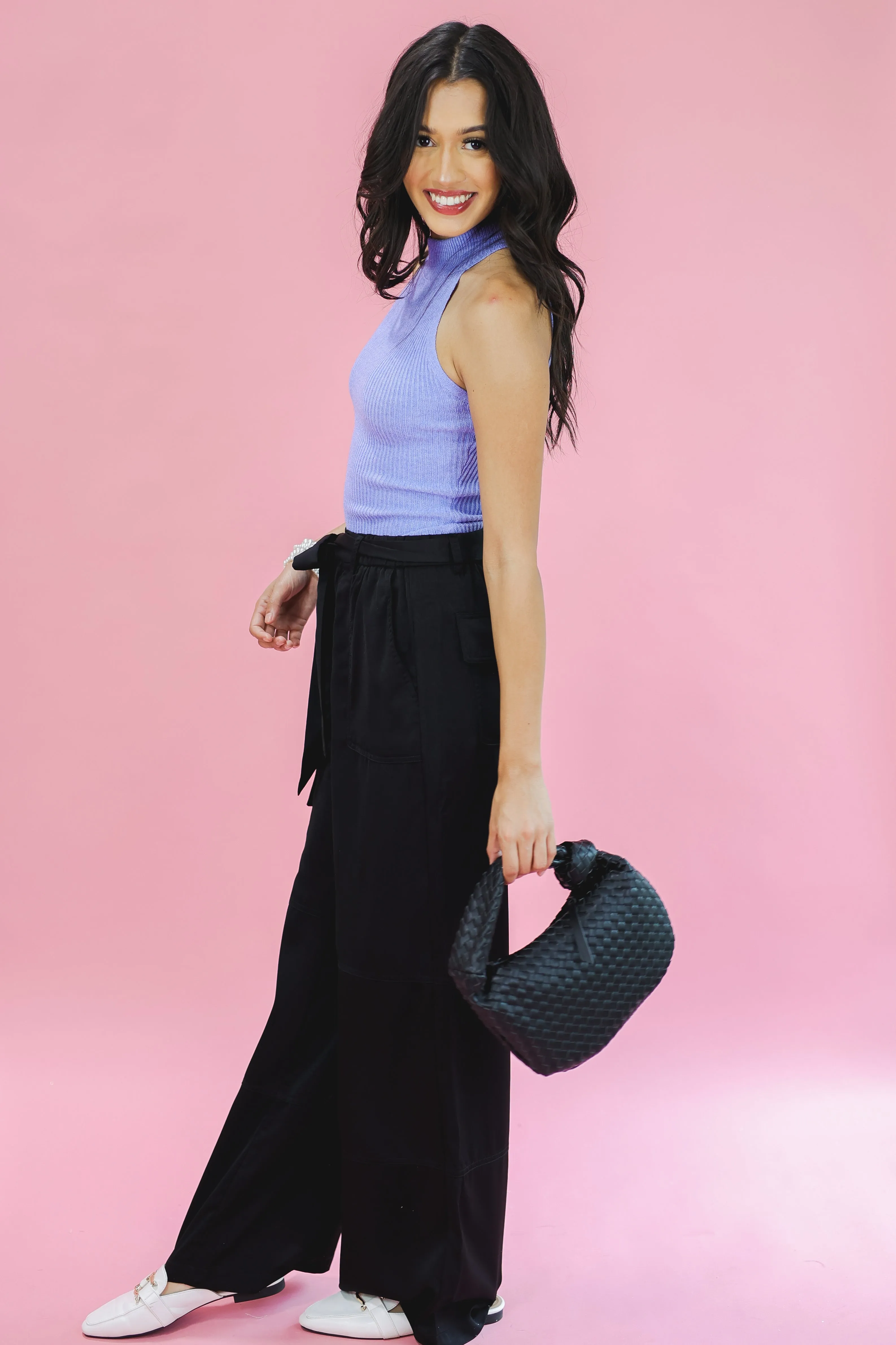 Seasonal Plans Satin Pants In Black