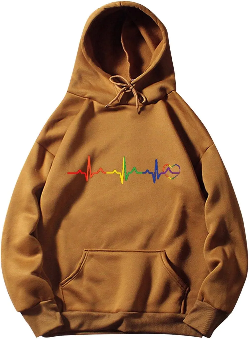 SHAOBGE Plain Hoodies Women Casual Solid Color Hooded Love Printed Hooded Pockets Sweatshirt Sweatshirts for Women Long