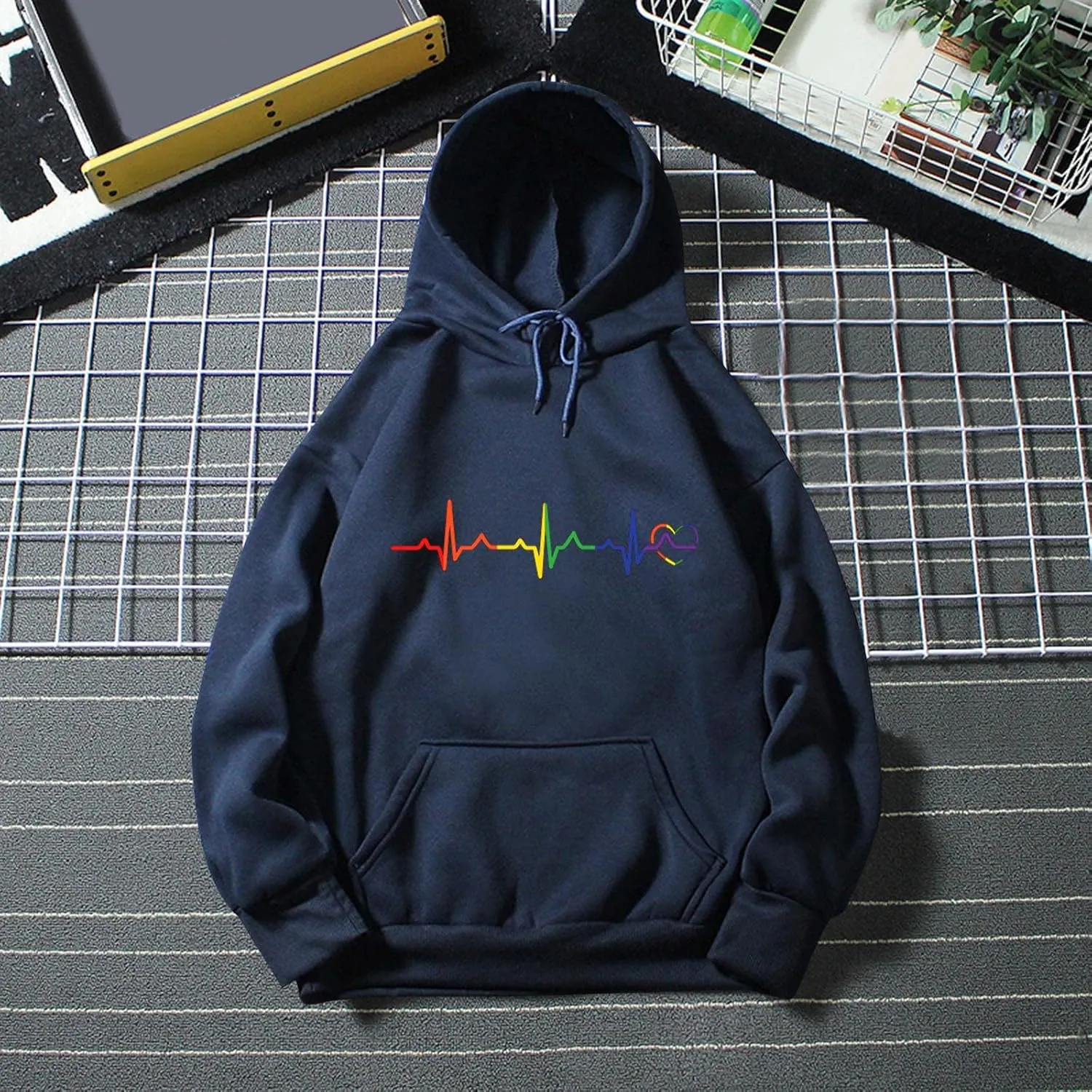 SHAOBGE Plain Hoodies Women Casual Solid Color Hooded Love Printed Hooded Pockets Sweatshirt Sweatshirts for Women Long