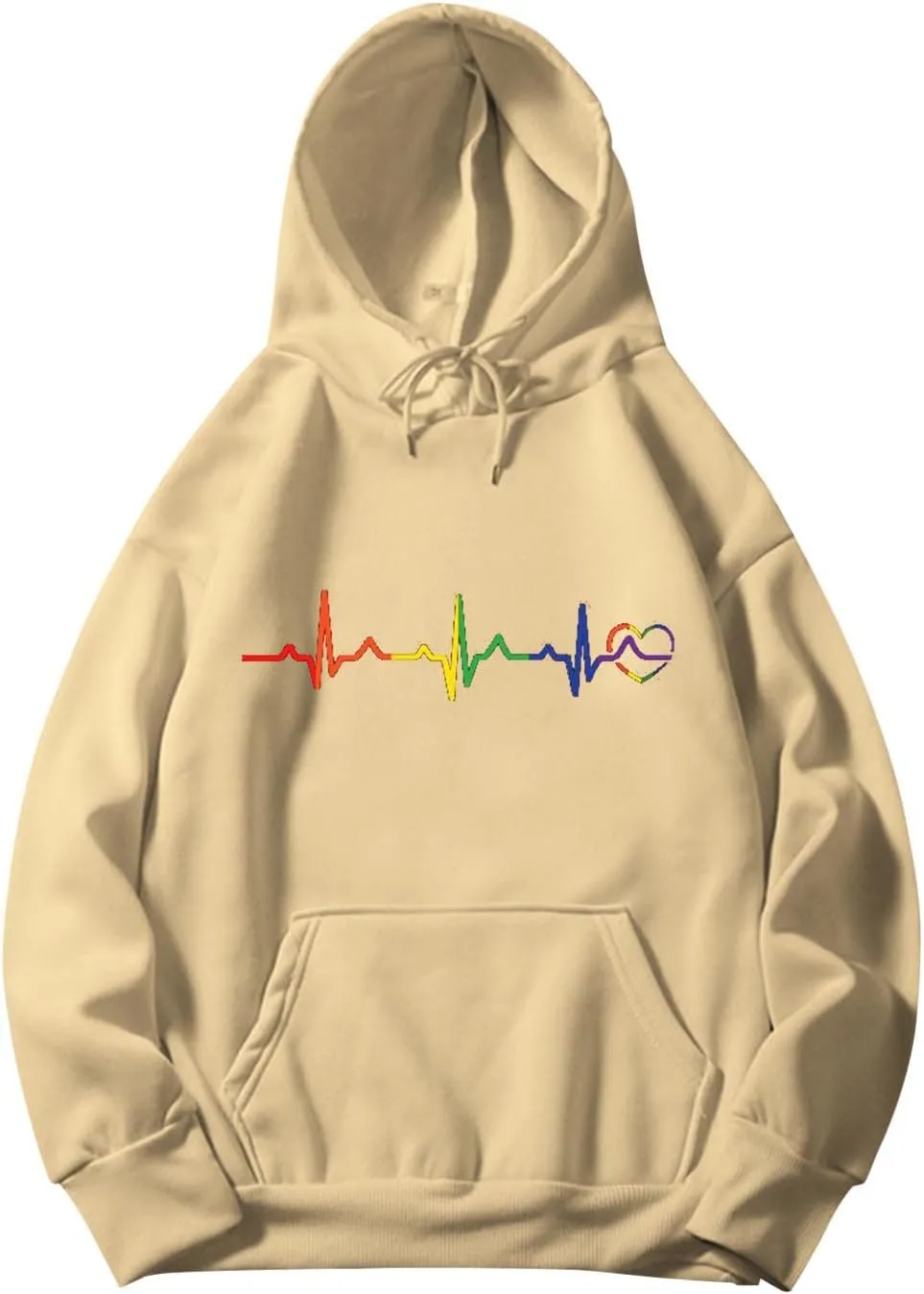 SHAOBGE Plain Hoodies Women Casual Solid Color Hooded Love Printed Hooded Pockets Sweatshirt Sweatshirts for Women Long