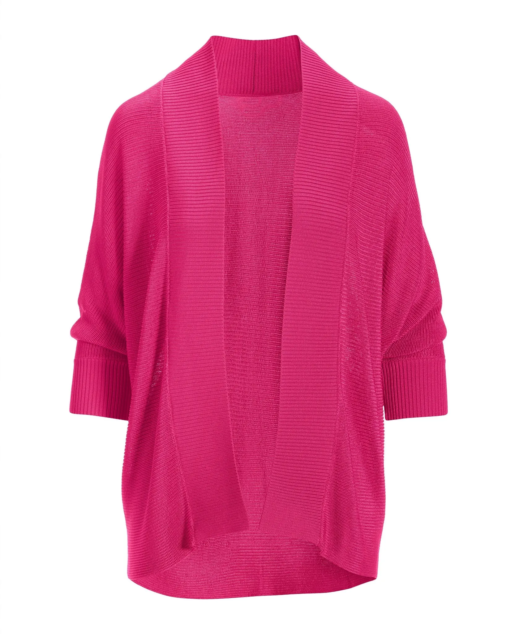 Short Effortless Cardigan Sweater Fuchsia Purple