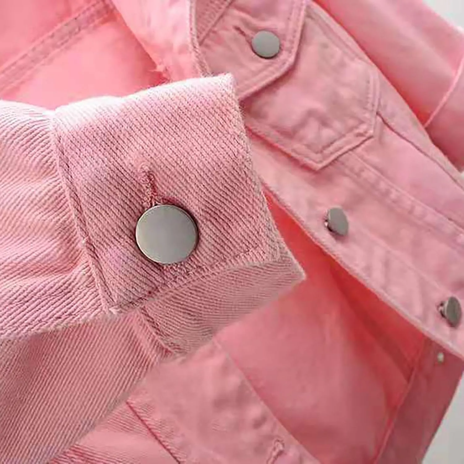 Short Sleeve Denim Jacket for Women 3/4 Sleeve Cropped Light Wash Short Jean Jacket Slim Trucker Coat Denim Tops