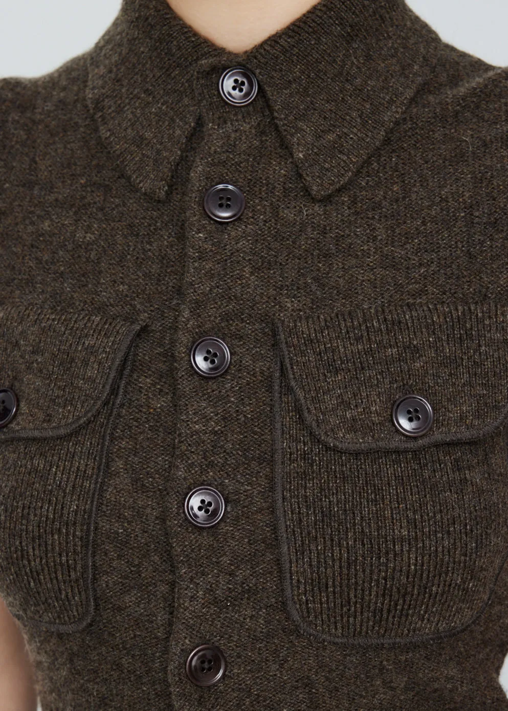 Sleeveless Knitted Cardigan
