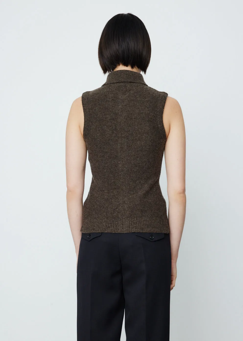 Sleeveless Knitted Cardigan