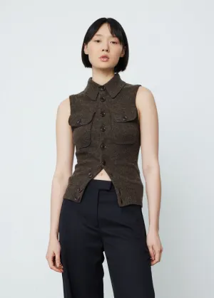 Sleeveless Knitted Cardigan
