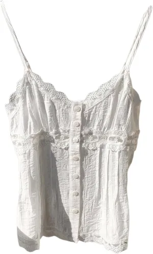 SOLY HUX Women's Lace Trim Button Down Blouses Sleeveless Summer Camisole Tops Coquette Clothes