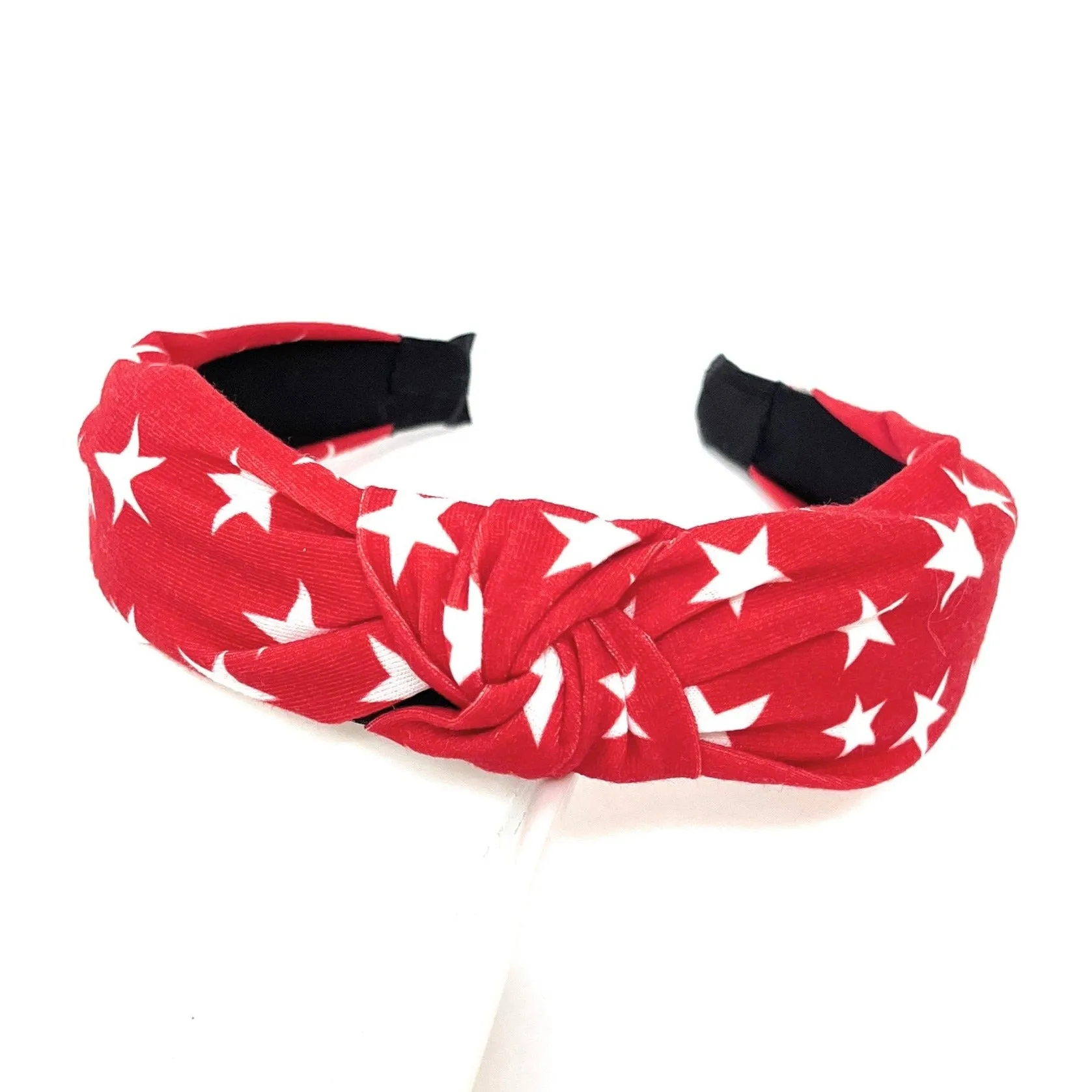 Stars Red Knotted Headband