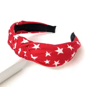 Stars Red Knotted Headband