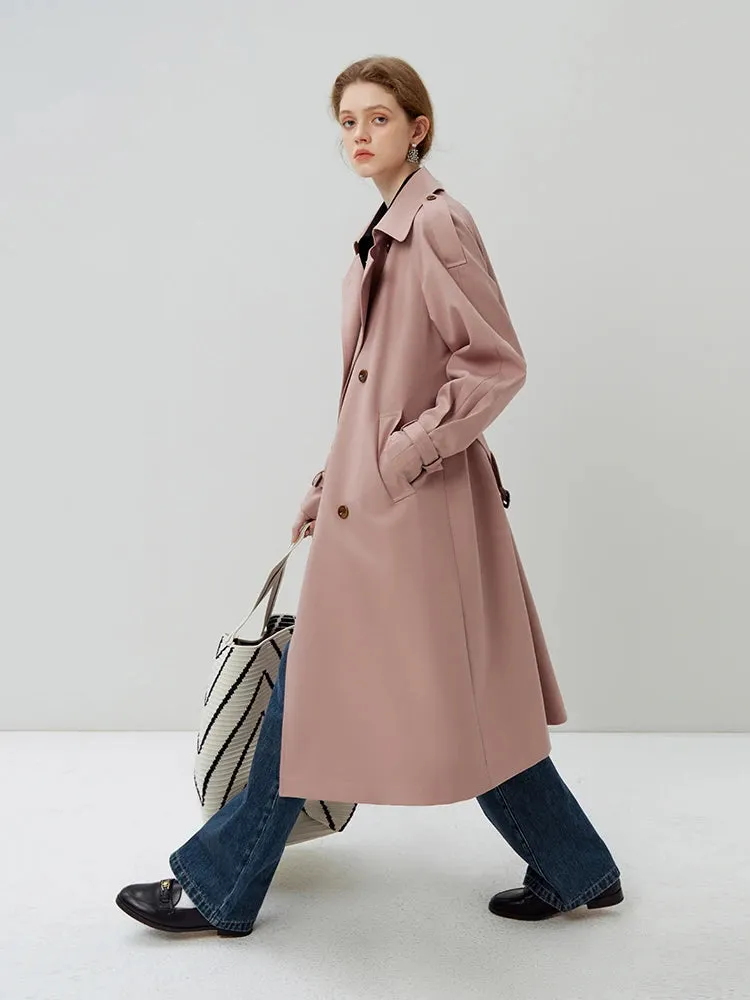Stylish Double Breasted Long Trench Coat