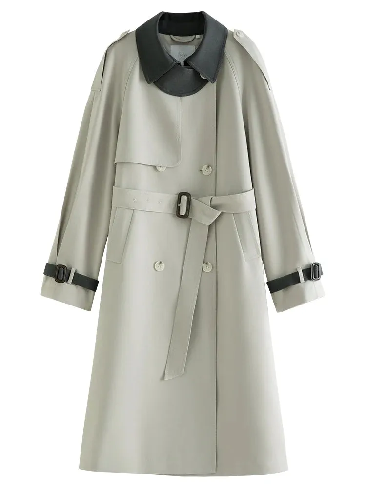 Stylish Double Breasted Long Trench Coat