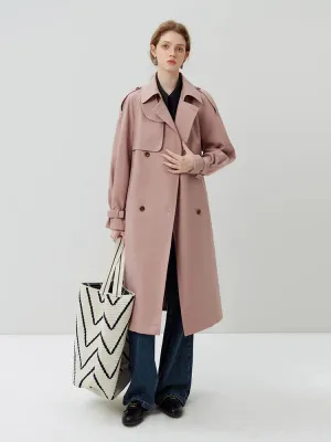 Stylish Double Breasted Long Trench Coat