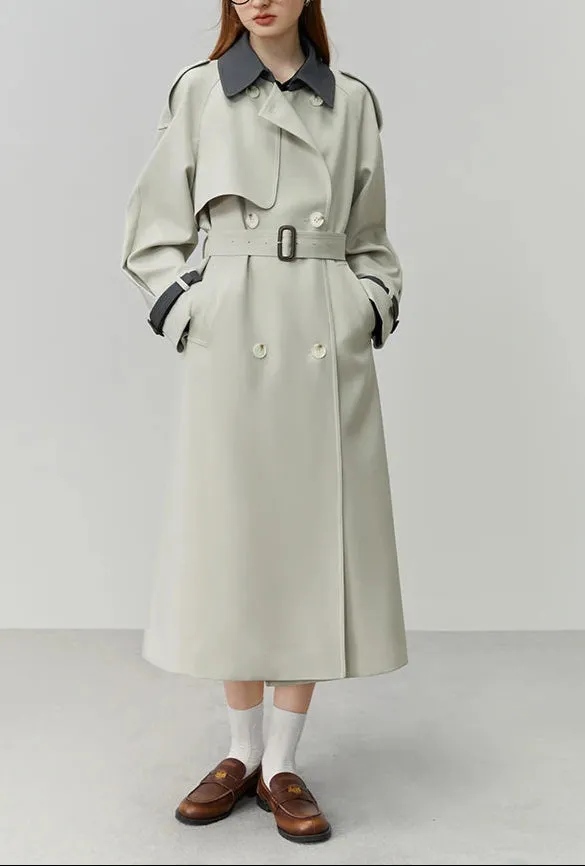 Stylish Double Breasted Long Trench Coat