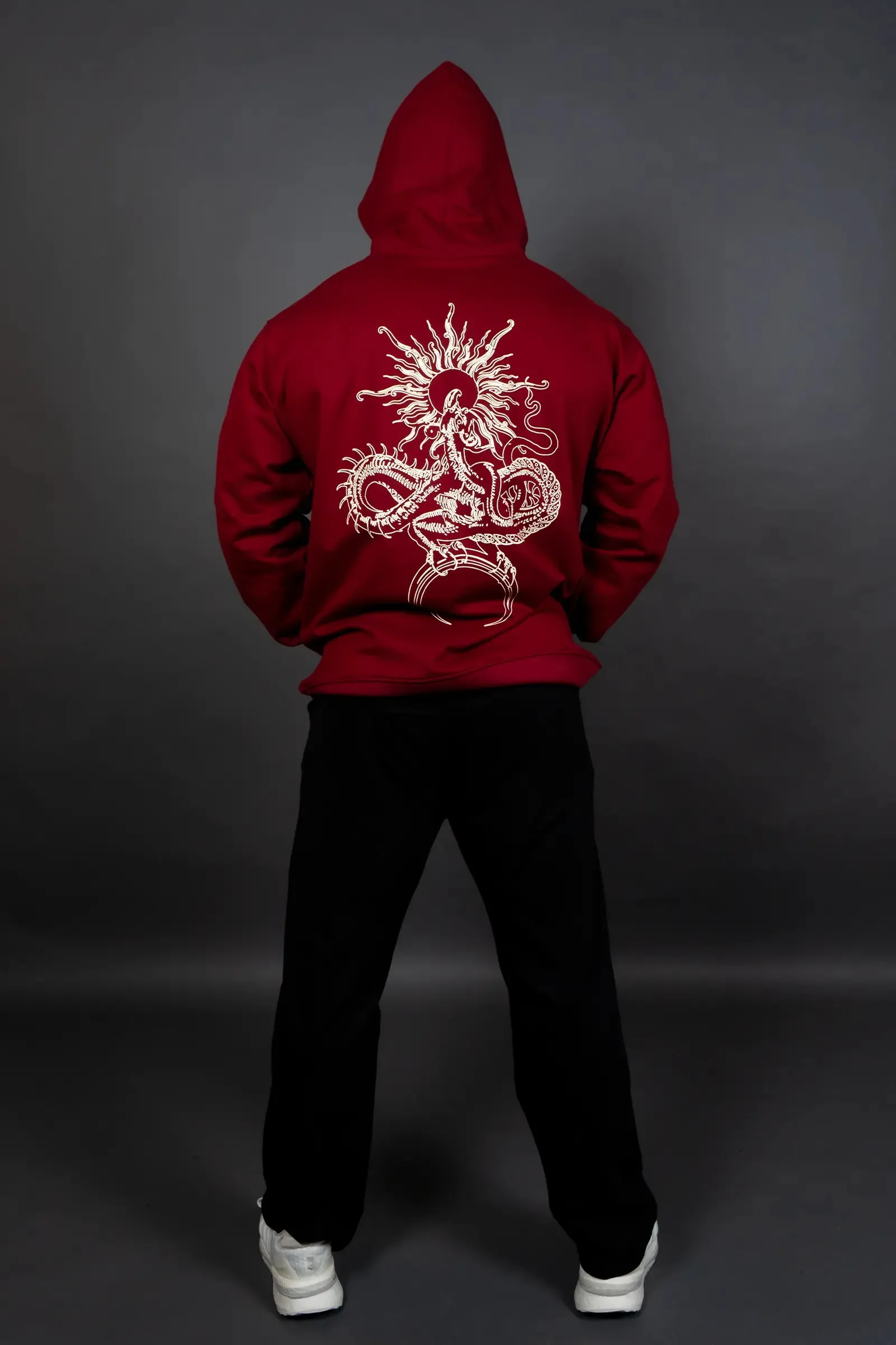 SUNFIRE DRAGON HOODIE (MAROON)