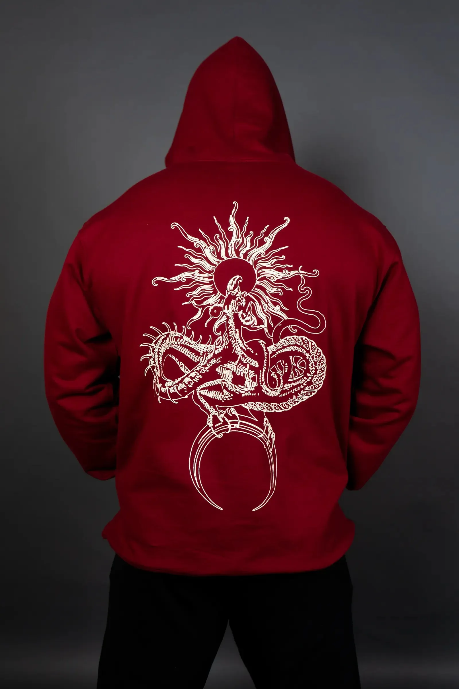 SUNFIRE DRAGON HOODIE (MAROON)