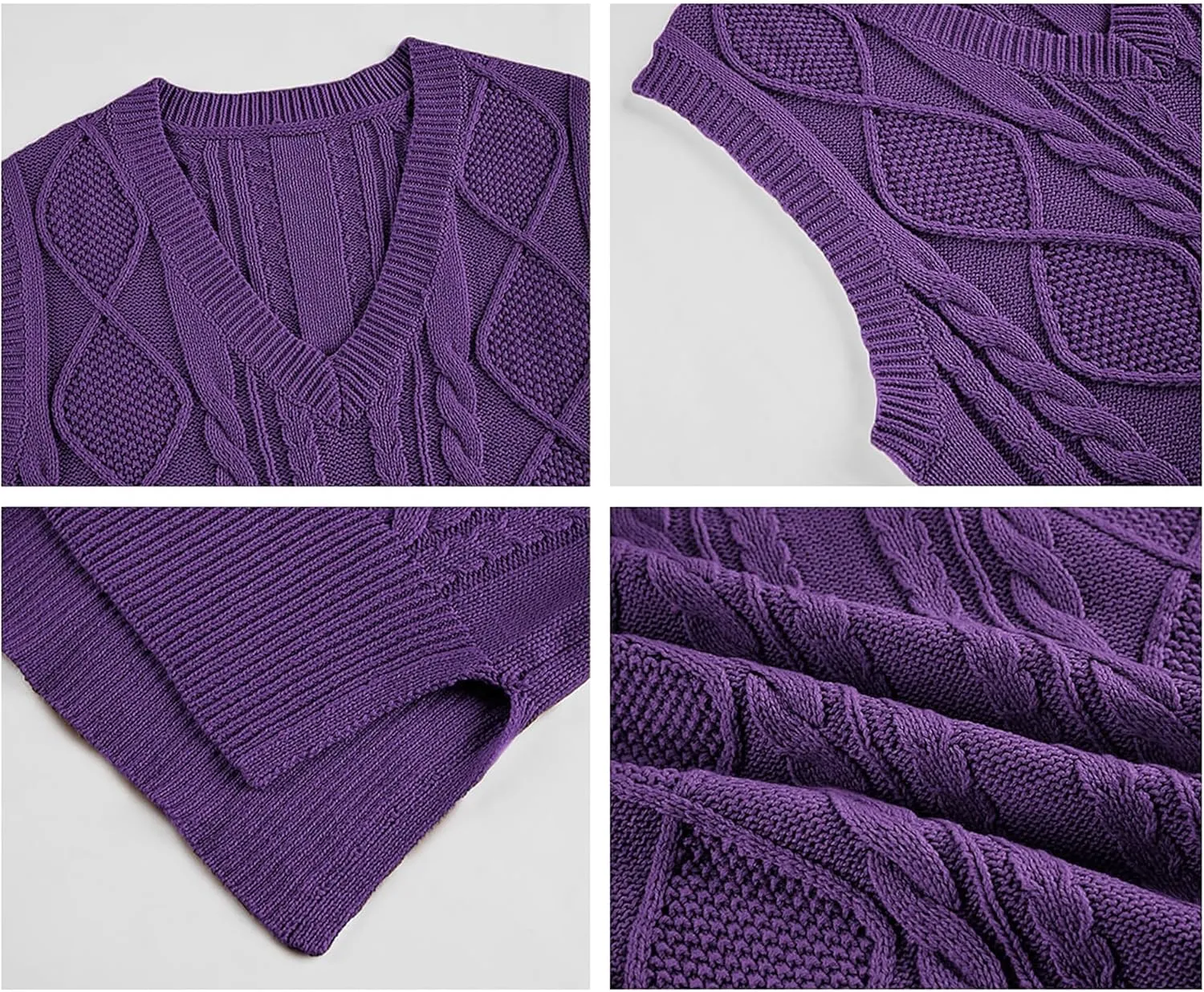 Sweater Vest for Women V Neck Sleeveless Knit Solid Casual Ribbed Preppy Pullover Tops