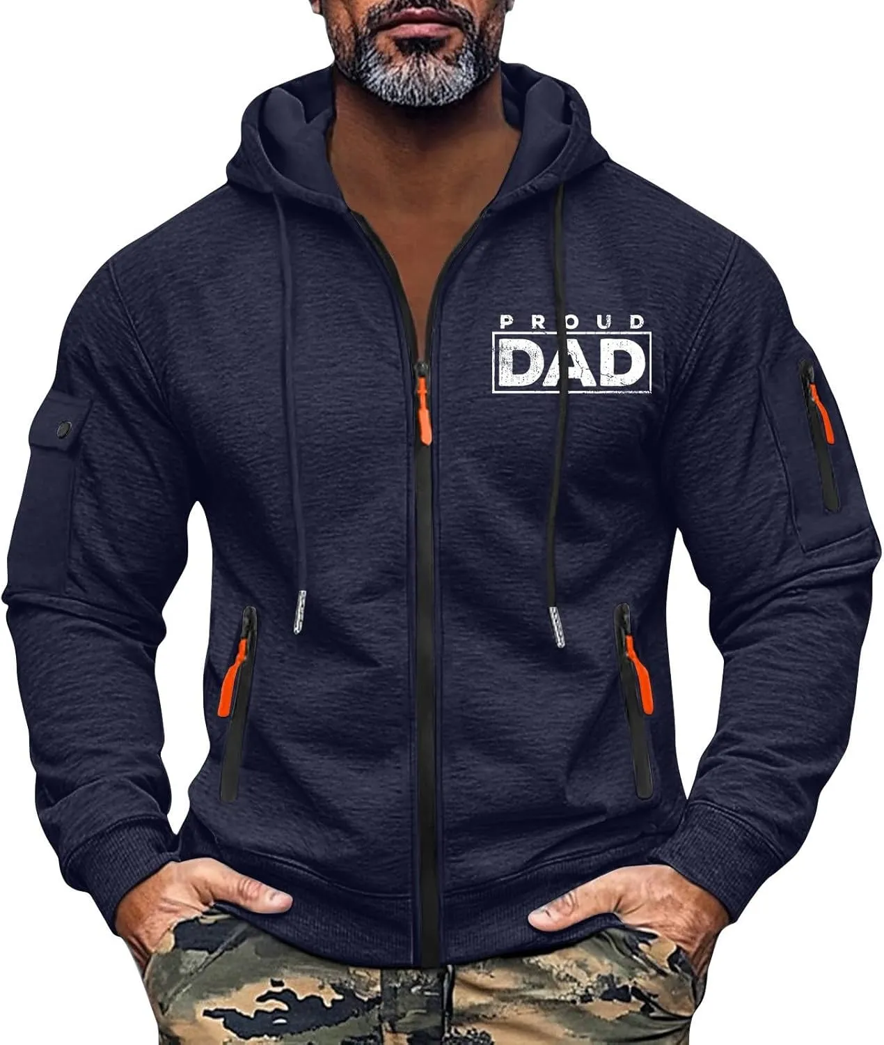 Sweatshirt for Men Zip Comfort Fashion Soft Drawstring Men's Sweatshirts Gym Stylish Sweatshirt with Pockets