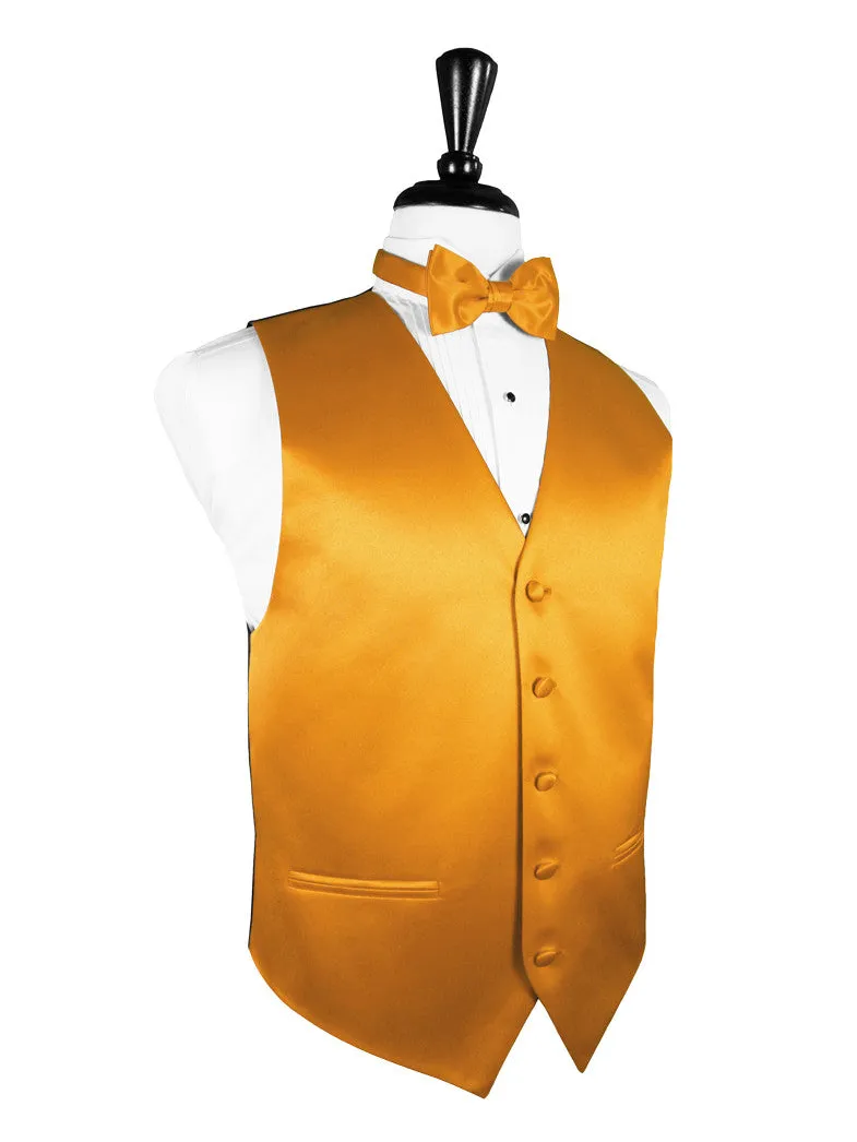 Tangerine "Premier" Satin Tuxedo Vest and Tie Set
