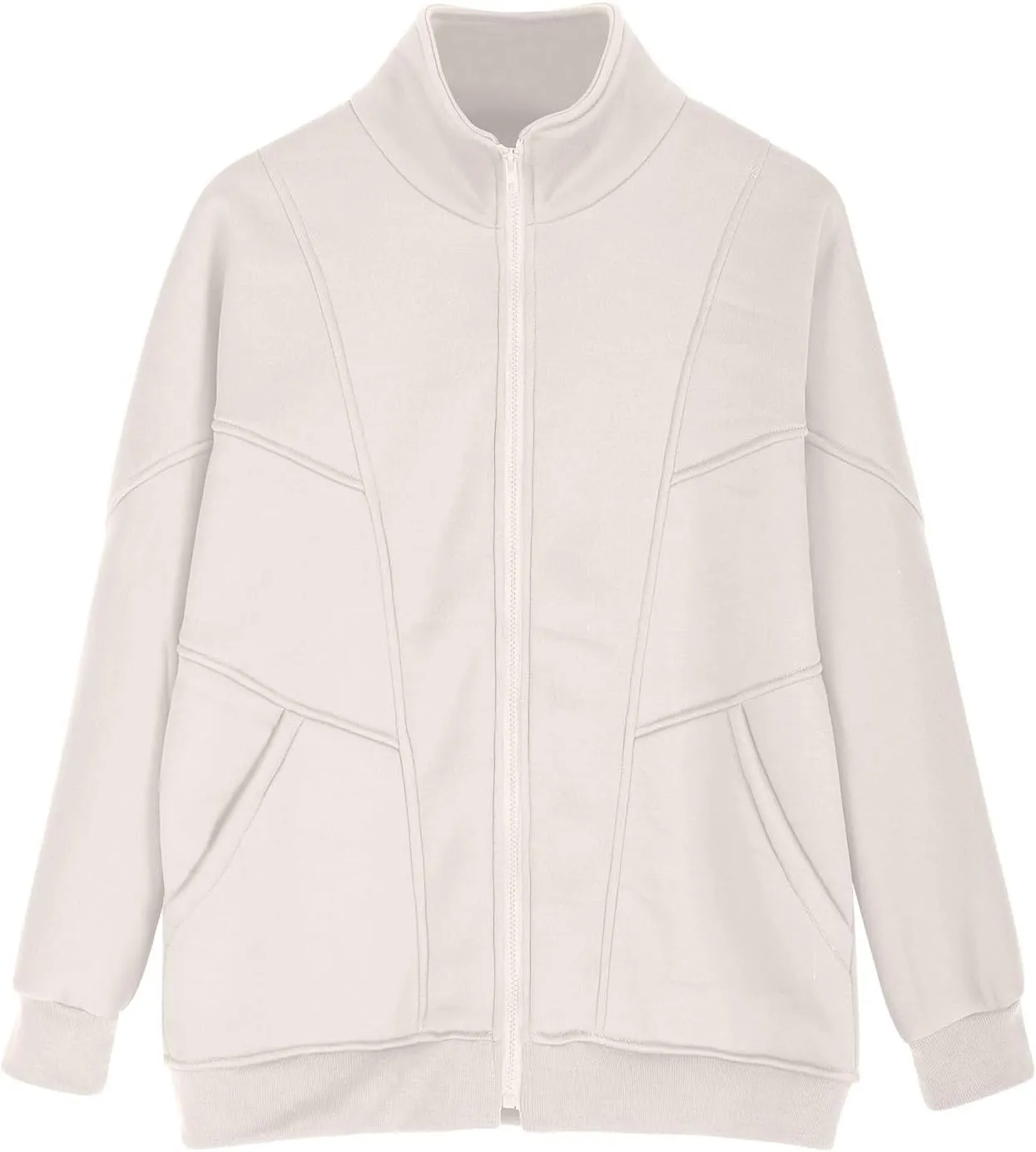 TANGNADE Women Hoodies Full Zip Up Oversized Sweatshirts with Pockets Casual Long Sleeve Thin Hooded Lightweight Jackets