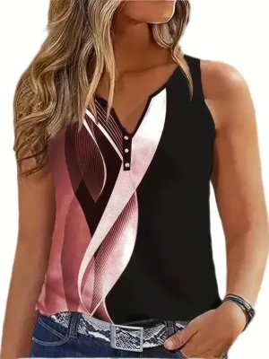 Tank Tops for Women Summer Tops Casual Button Down Shirts Loose Fit V Neck Sleeveless T Shirts