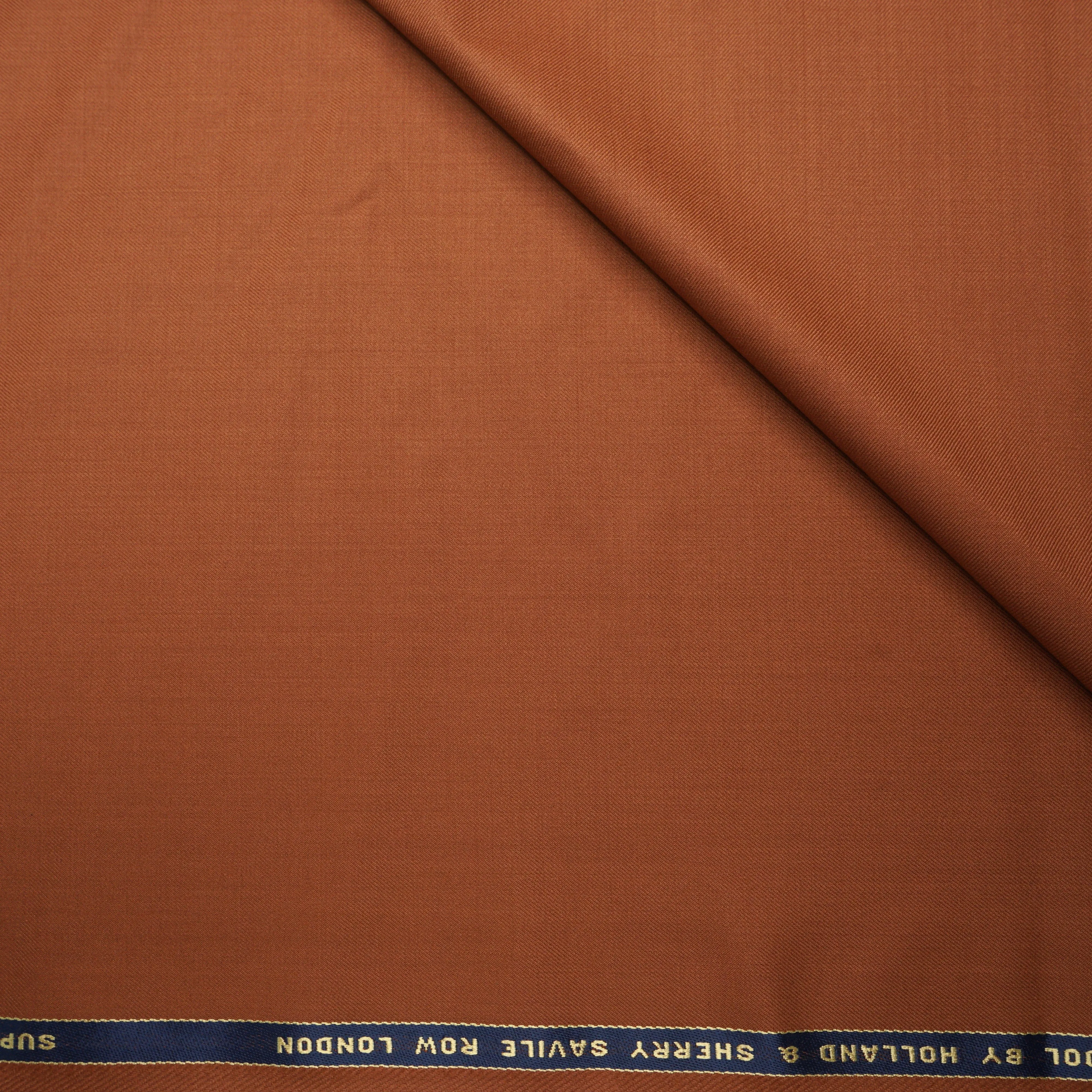 Terracotta Solid Holland & Sherry Royal Mile Plains Suiting Fabric