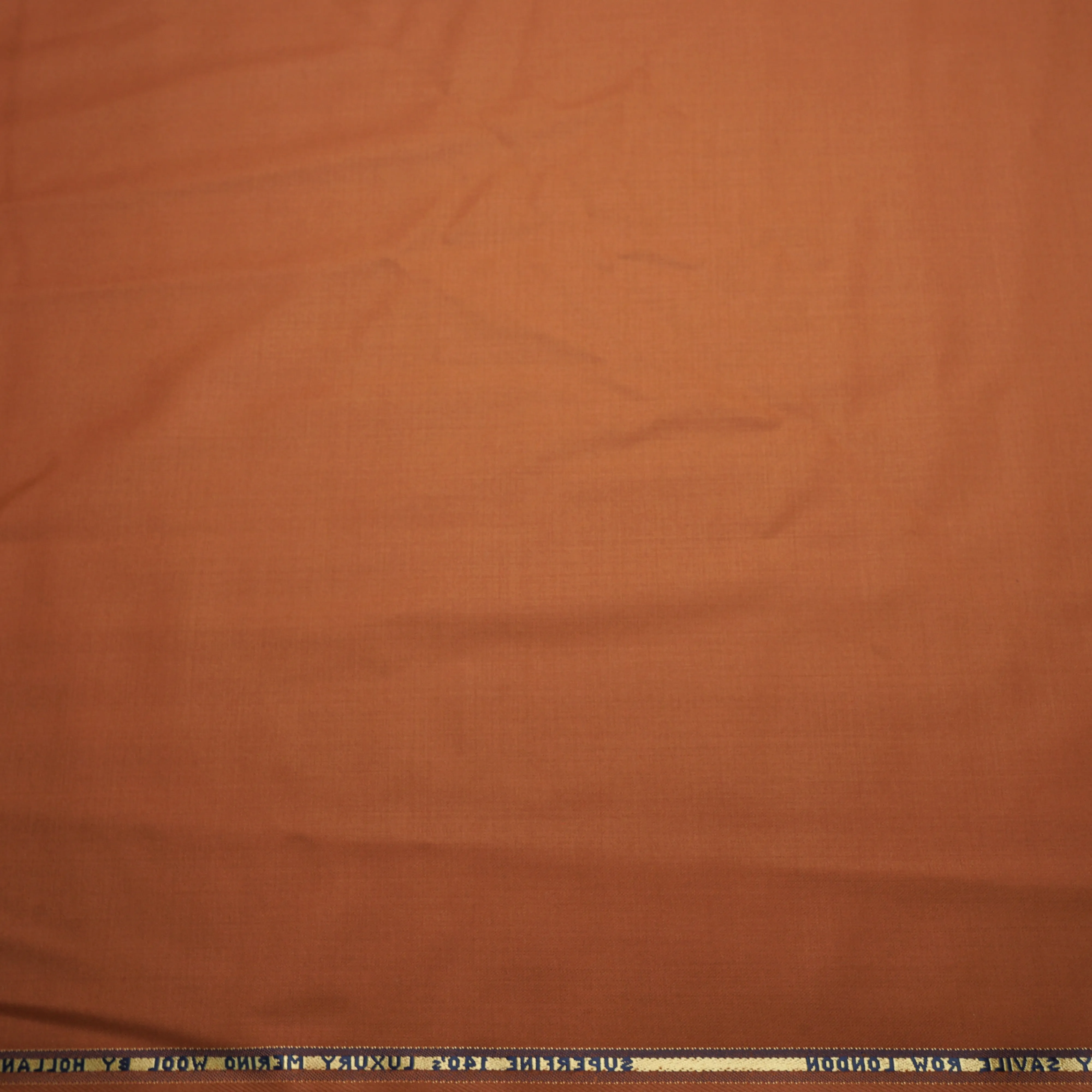 Terracotta Solid Holland & Sherry Royal Mile Plains Suiting Fabric