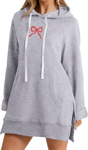 The Warmy Oversized Hoodie Dress For Women,Valentines Cute Graphic Long Sleeve Pullover Sweatshirt With Pocket