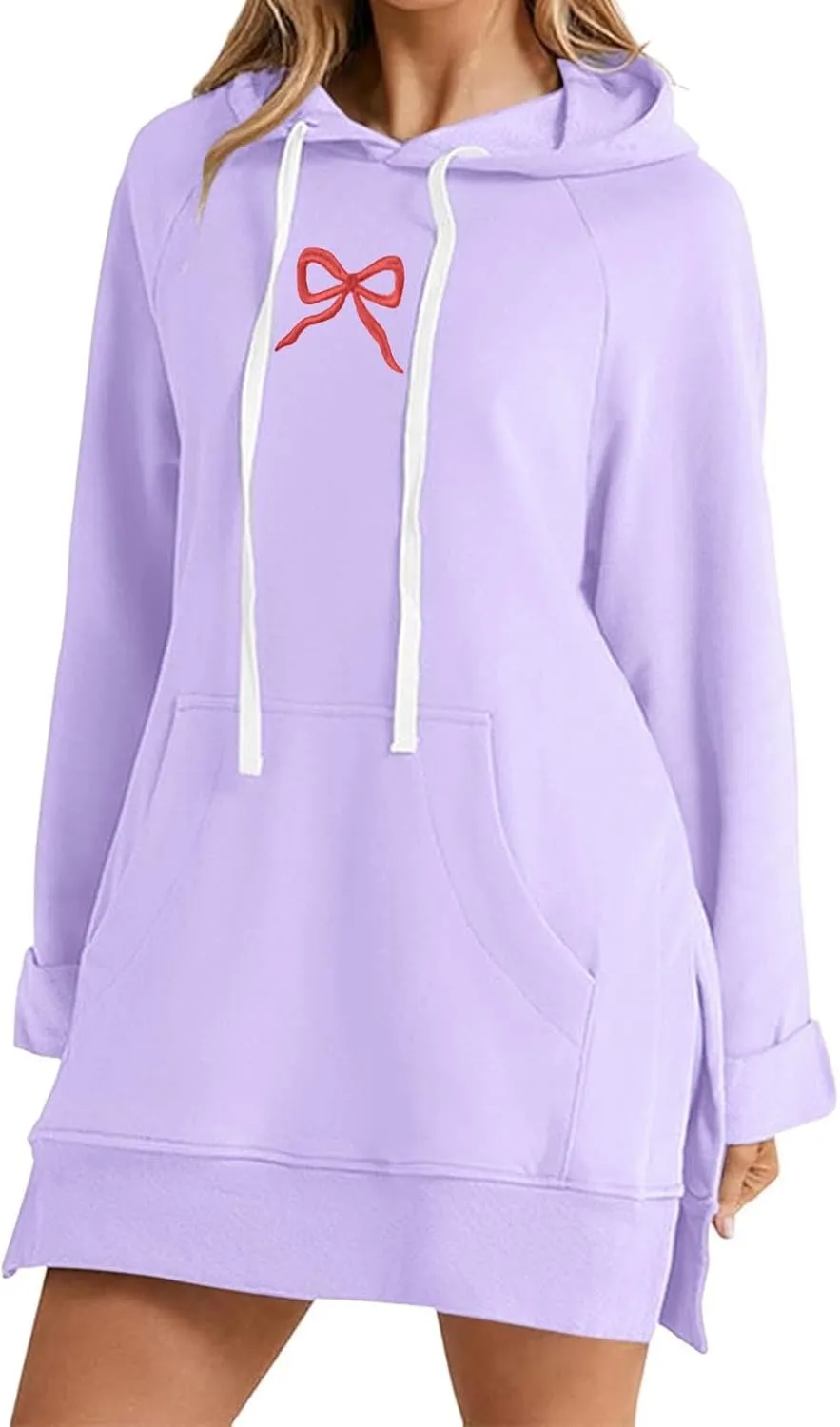 The Warmy Oversized Hoodie Dress For Women,Valentines Cute Graphic Long Sleeve Pullover Sweatshirt With Pocket