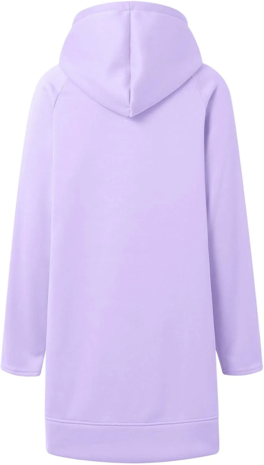 The Warmy Oversized Hoodie Dress For Women,Valentines Cute Graphic Long Sleeve Pullover Sweatshirt With Pocket