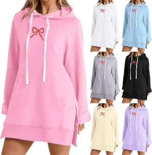 The Warmy Oversized Hoodie Dress For Women,Valentines Cute Graphic Long Sleeve Pullover Sweatshirt With Pocket