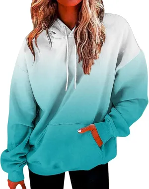 Tie Dye Oversized Hoodie for Women Long Sleeve Loose Fit Pullover Sweatshirts Drawstring Casual Hooded Fall Clothes