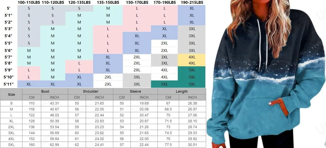 Tie Dye Oversized Hoodie for Women Long Sleeve Loose Fit Pullover Sweatshirts Drawstring Casual Hooded Fall Clothes