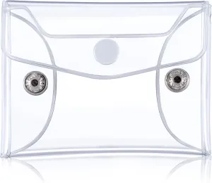 Transparent Makeup Bag, Small Waterproof PVC Cosmetic Pouch Case, Multifunctional Clear Travel Organizer with Snap Closure for Lipstick Facial Cleanser Shampoo Stationery Storage