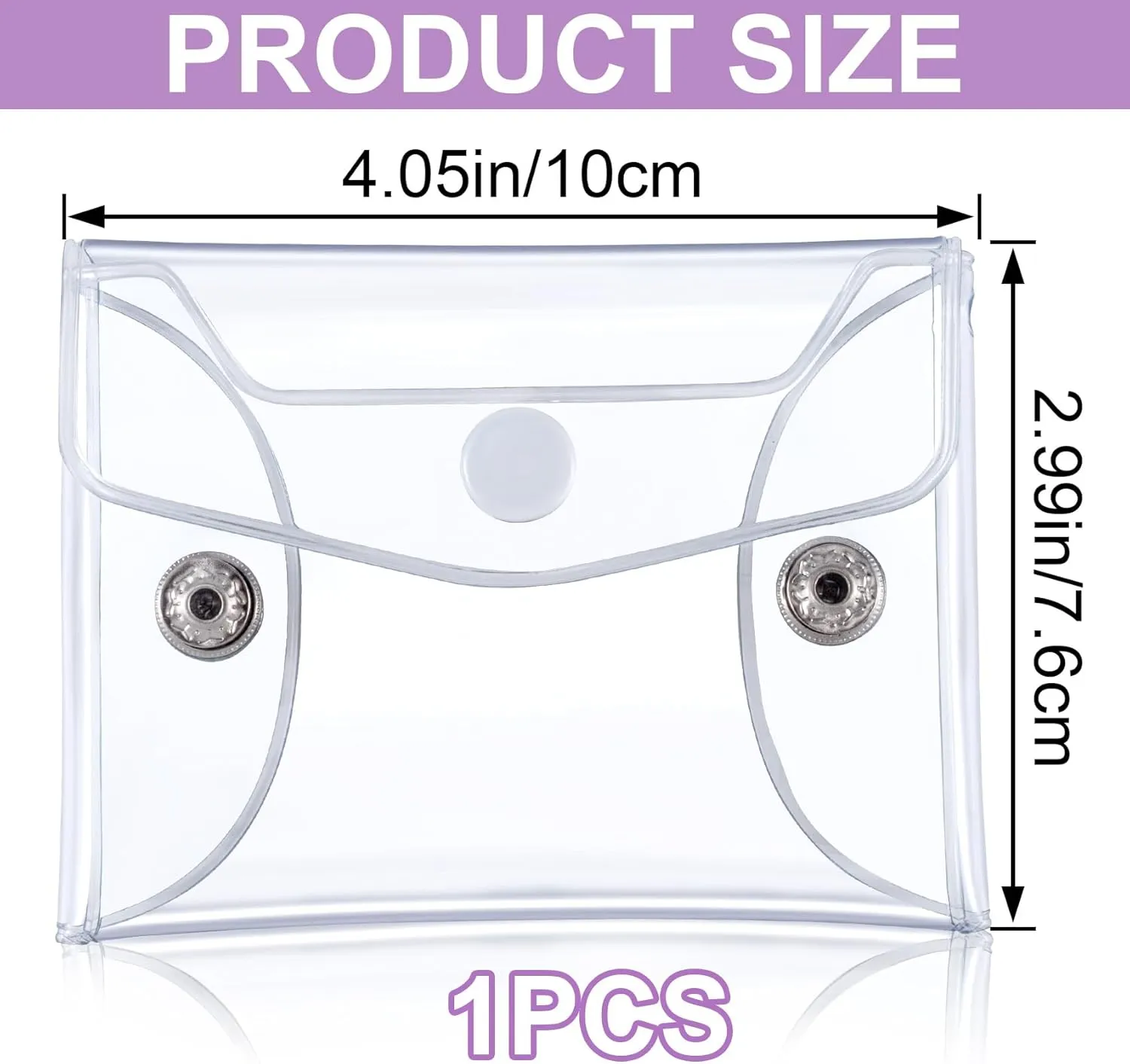 Transparent Makeup Bag, Small Waterproof PVC Cosmetic Pouch Case, Multifunctional Clear Travel Organizer with Snap Closure for Lipstick Facial Cleanser Shampoo Stationery Storage