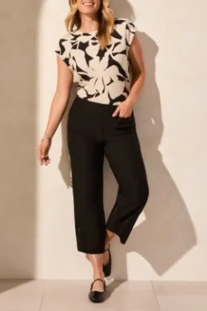 Tribal Flatten It® Pull-On Capri With Eyelets - Black
