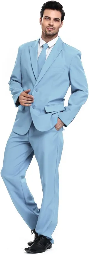 U LOOK UGLY TODAY Men's Party Suit Solid Color Prom Suit for Themed Party Events Clubbing Jacket with Tie Pants