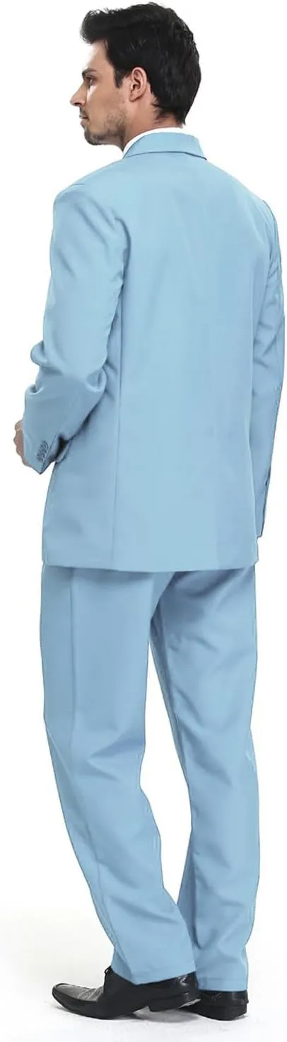 U LOOK UGLY TODAY Men's Party Suit Solid Color Prom Suit for Themed Party Events Clubbing Jacket with Tie Pants