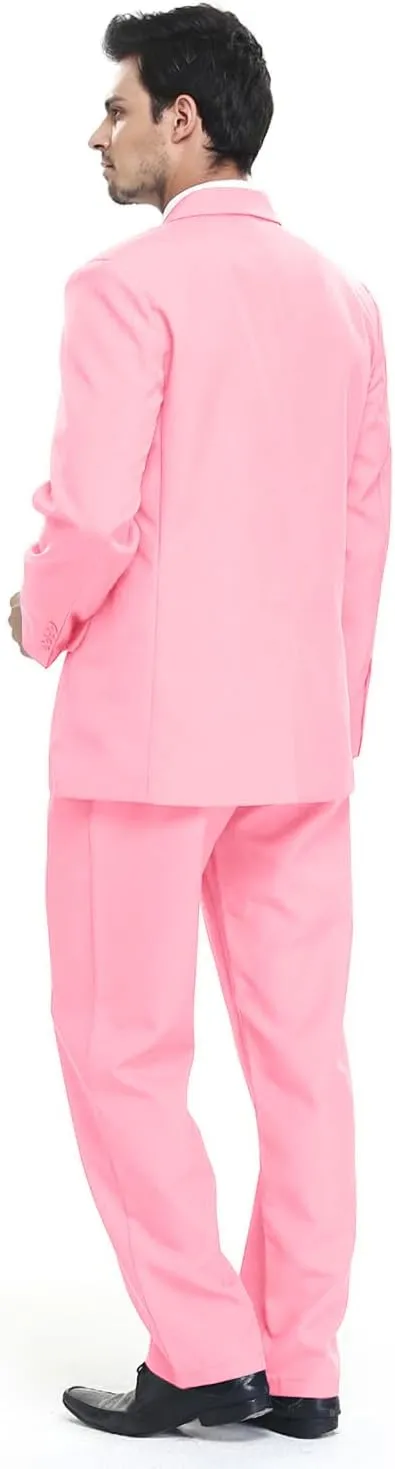 U LOOK UGLY TODAY Men's Party Suit Solid Color Prom Suit for Themed Party Events Clubbing Jacket with Tie Pants