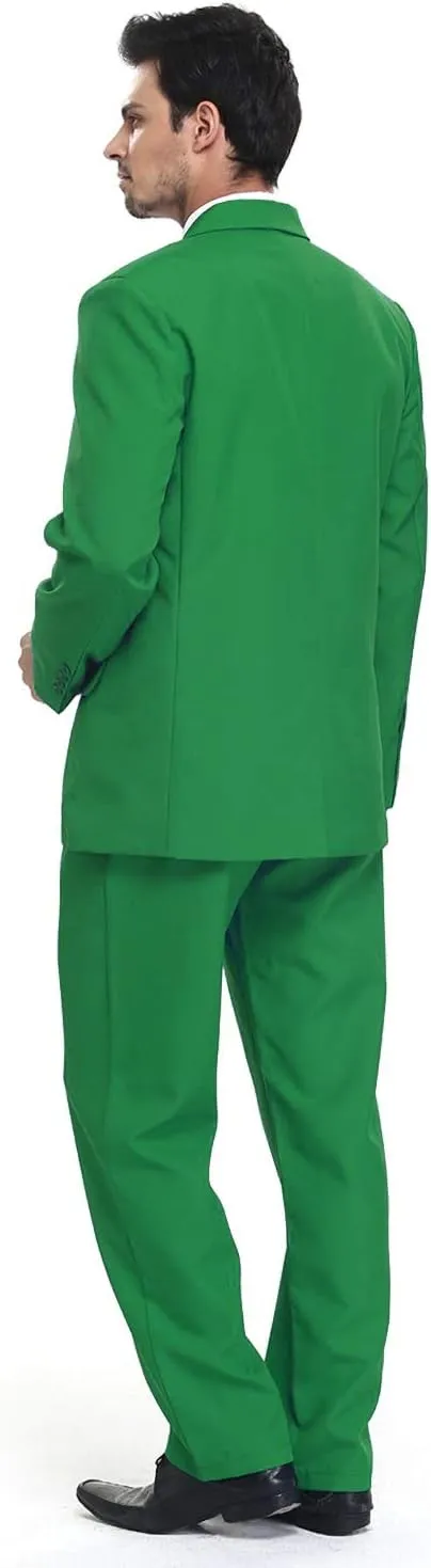 U LOOK UGLY TODAY Men's Party Suit Solid Color Prom Suit for Themed Party Events Clubbing Jacket with Tie Pants