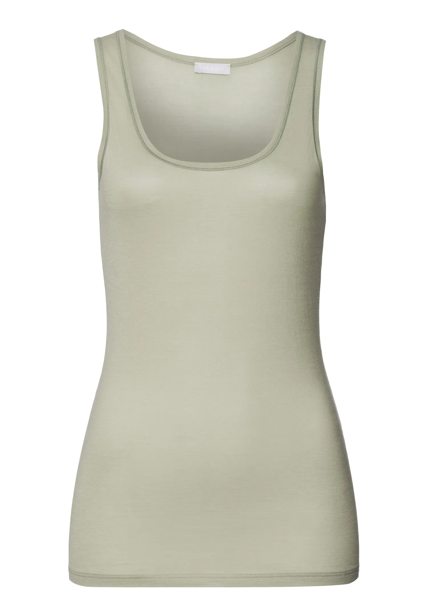 Ultralight Round Neck Cotton Tank Top | Crystal Green 71821-2732