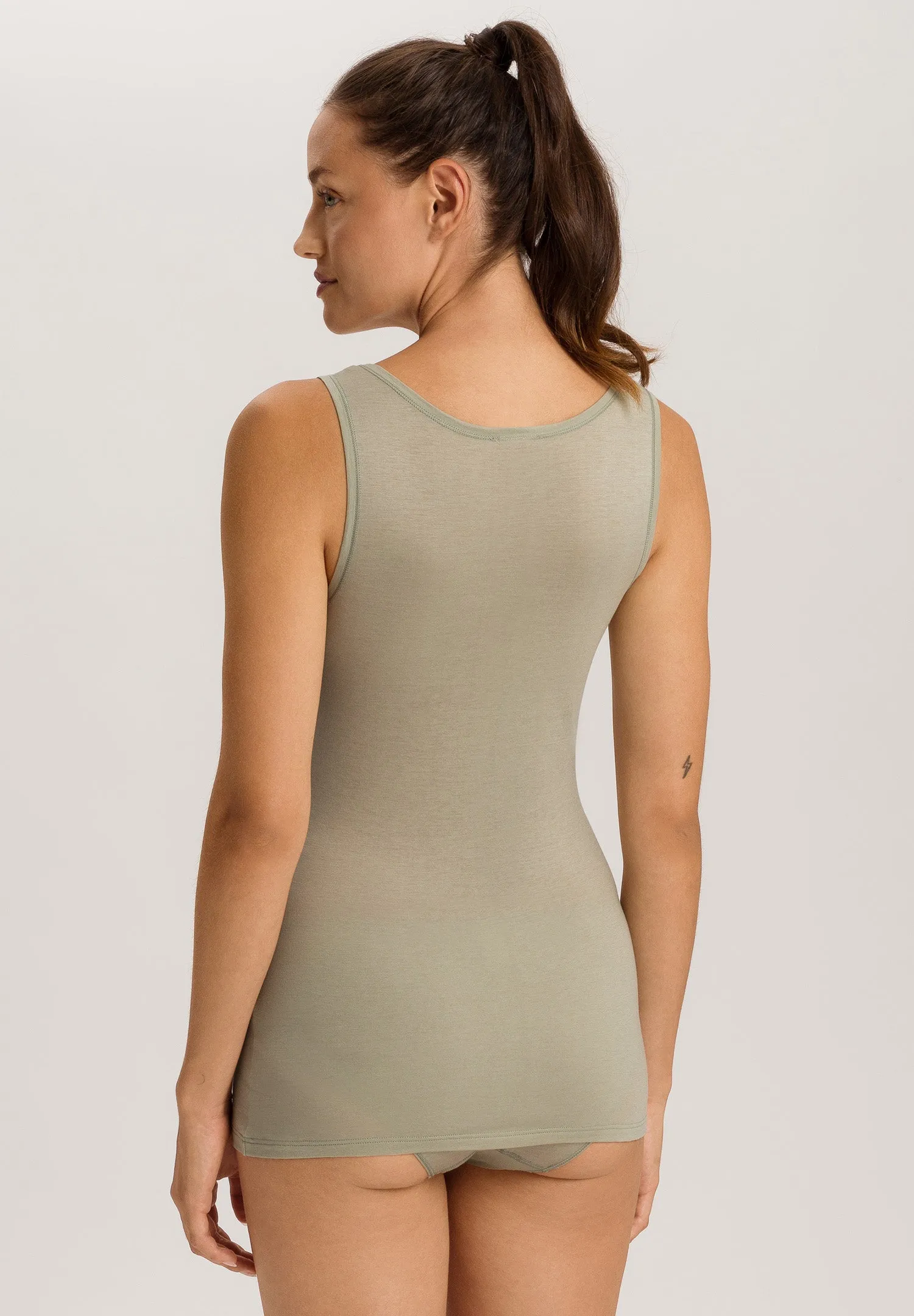 Ultralight Round Neck Cotton Tank Top | Crystal Green 71821-2732