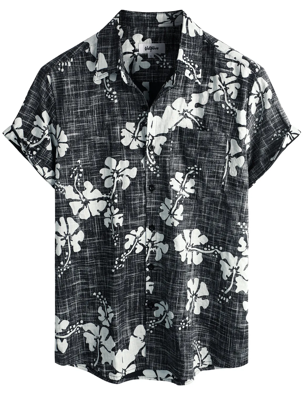 VATPAVE Mens Front Pocket Hawaiian Shirts Casual Short Sleeve Button Down Beach Shirts