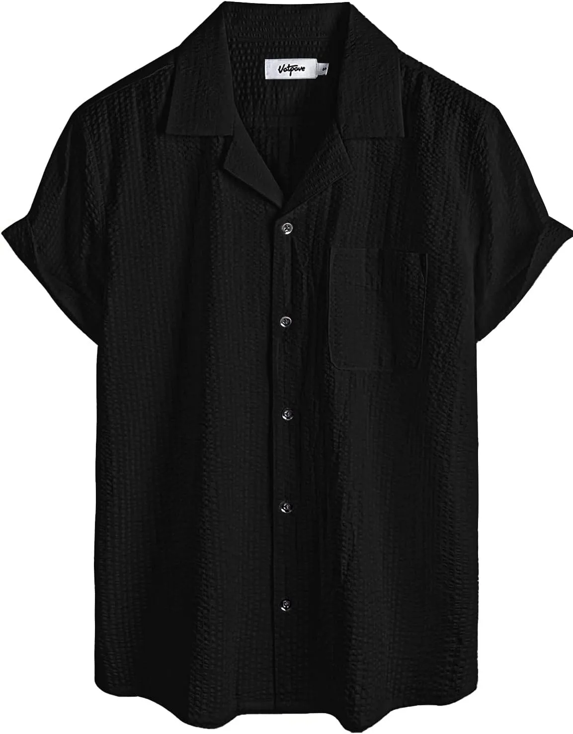 VATPAVE Mens Striped Summer Shirt Casual Button Down Short Sleeve Beach Shirts Cotton Linen Shirts for Men