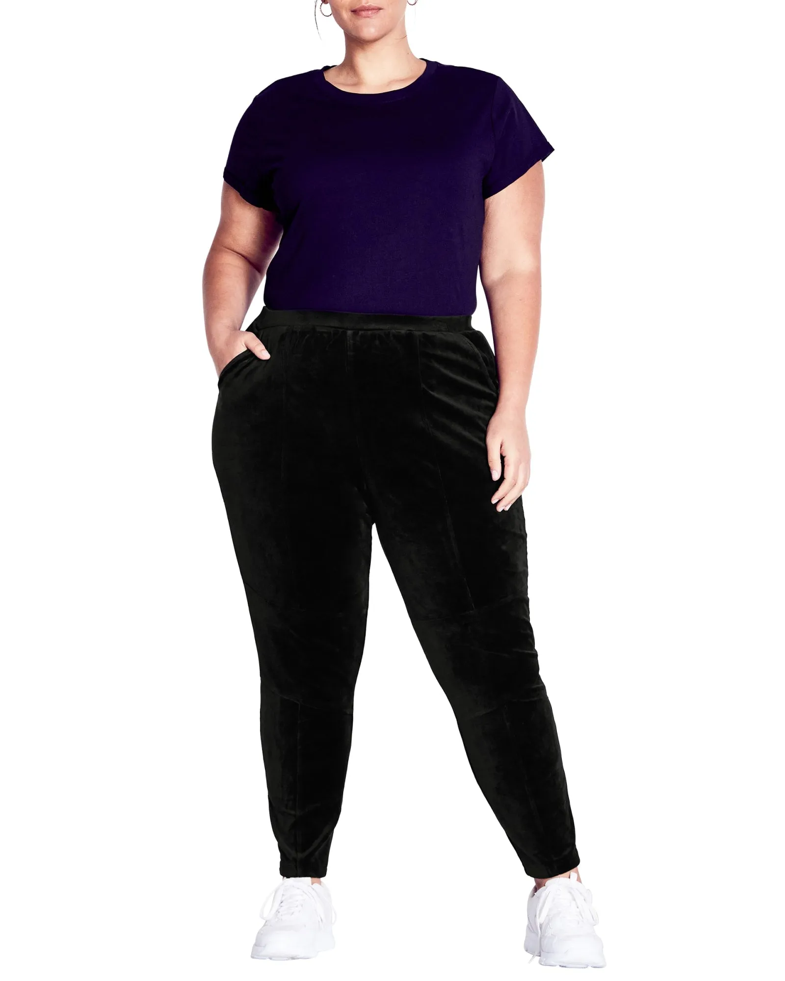 Velour Panel Pant | Black
