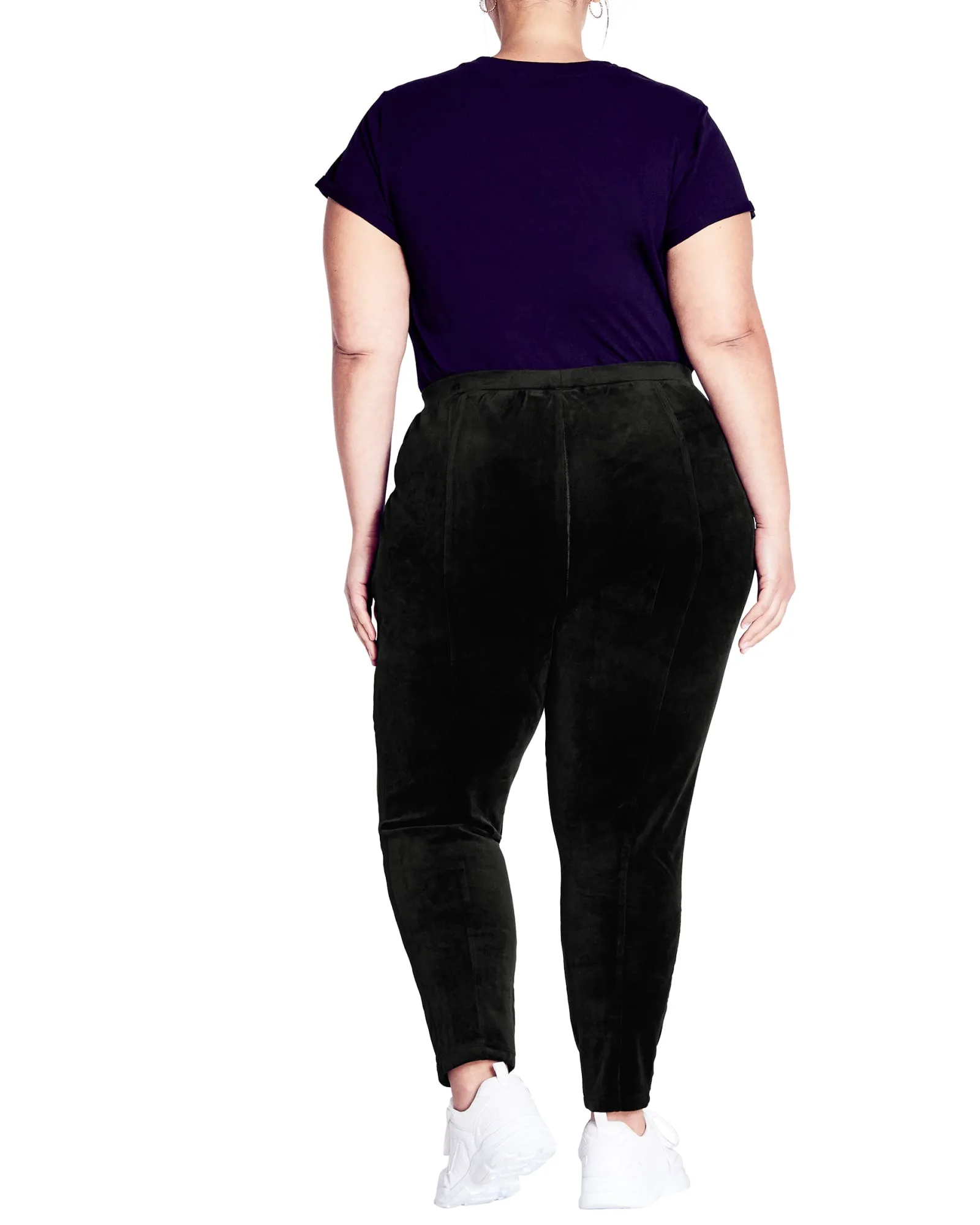Velour Panel Pant | Black